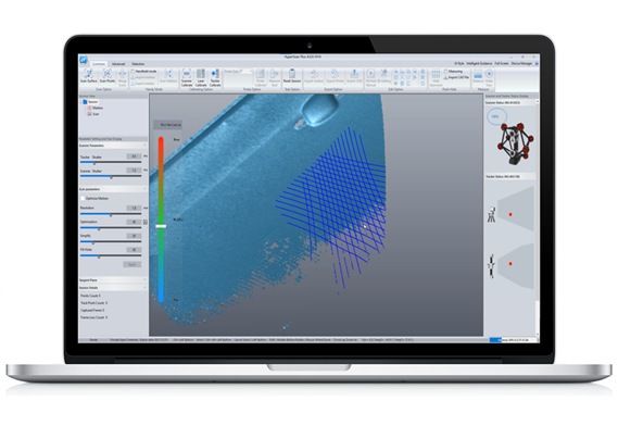 실시간 디스플레이가 있는 3D 스캐닝 소프트웨어